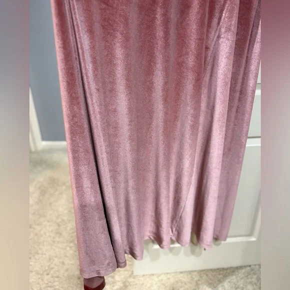 Baltic Born Elegant Rose Pink velvet wrap Dress bridesmaid wedding XL - Picture 7 of 10